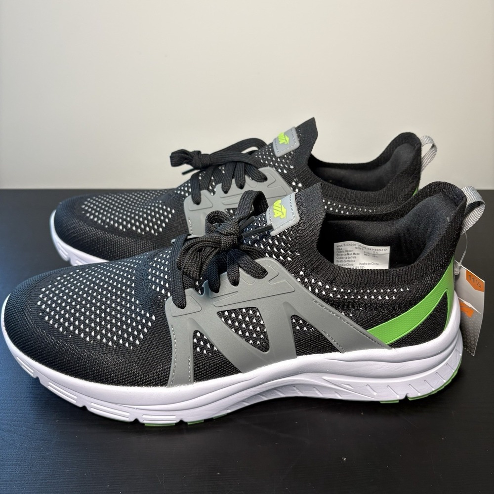 Avia Quickflash Running Sneakers Men's 11.5 Black Green Gray Shoes